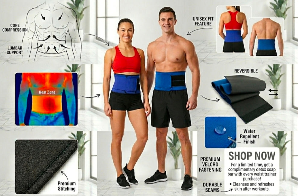 Waist Trimmer Belt Sweat Band Wrap Ab Stomach Weight Loss Fat Burner Vornique