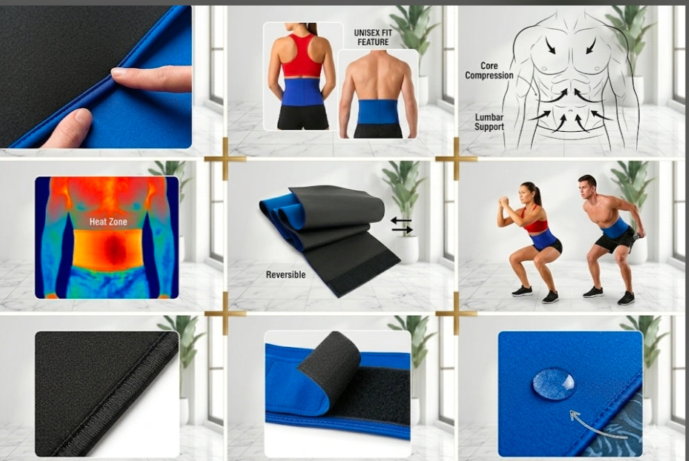 Waist Trimmer Belt Sweat Band Wrap Ab Stomach Weight Loss Fat Burner Vornique