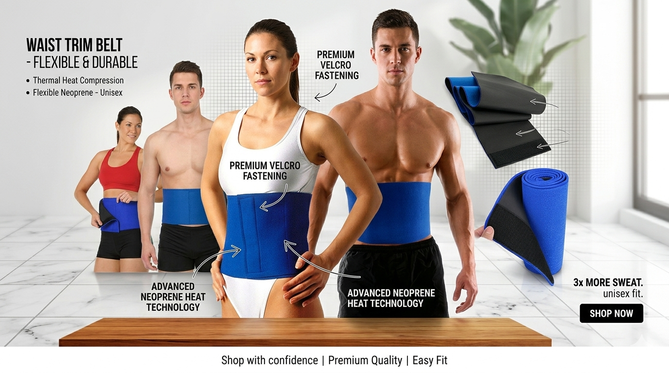 Waist Trimmer Belt Sweat Band Wrap Ab Stomach Weight Loss Fat Burner Vornique