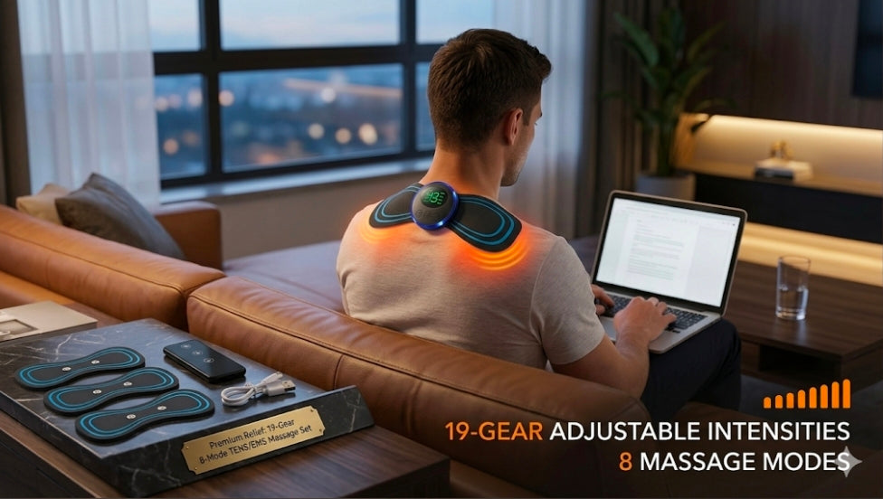 Electric Neck Massager EMS Muscle Massage Stimulator Low Frequency Instrument Back Cervical Calf Patches Pain Joints Mini Device Vornique