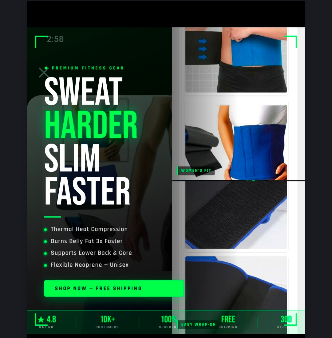 Waist Trimmer Belt Sweat Band Wrap Ab Stomach Weight Loss Fat Burner Vornique